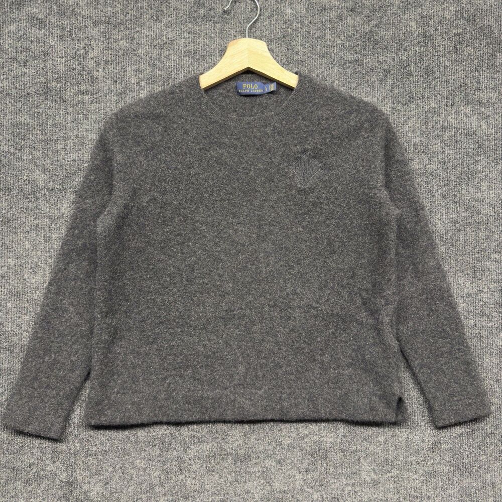 Polo Ralph Lauren Wool Cashmere Sweater Womens L Gray Knit Crewneck Hong Kong